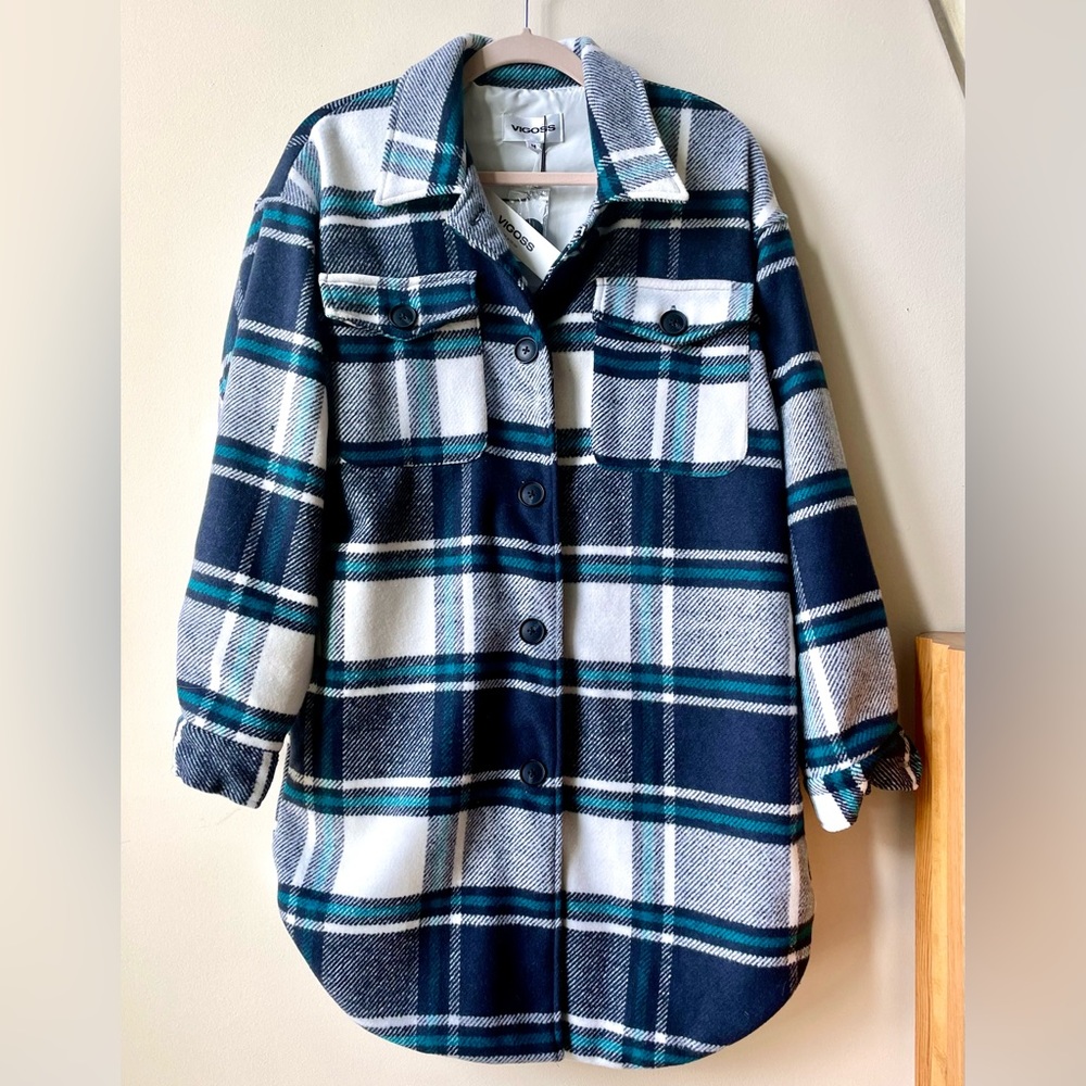Vigoss Oversized Plaid Flannel Shirt/Jacket